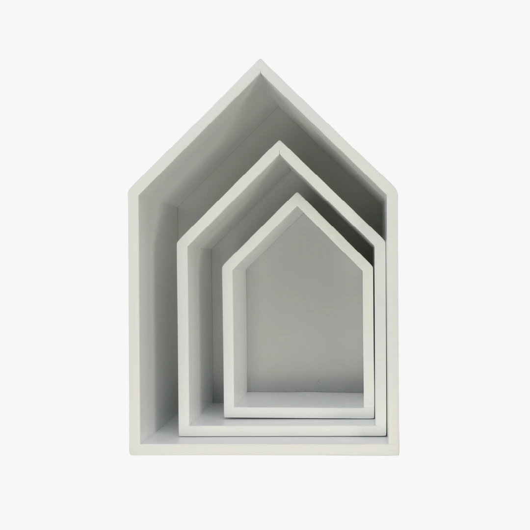 Hausregal Elise, 3er-Set, grau, verschiedene Größen