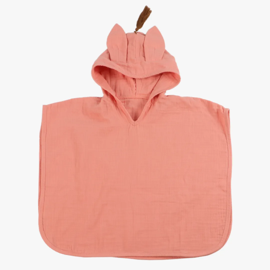 Badeponcho Sanna, Musselin, koralle, 55x76 cm