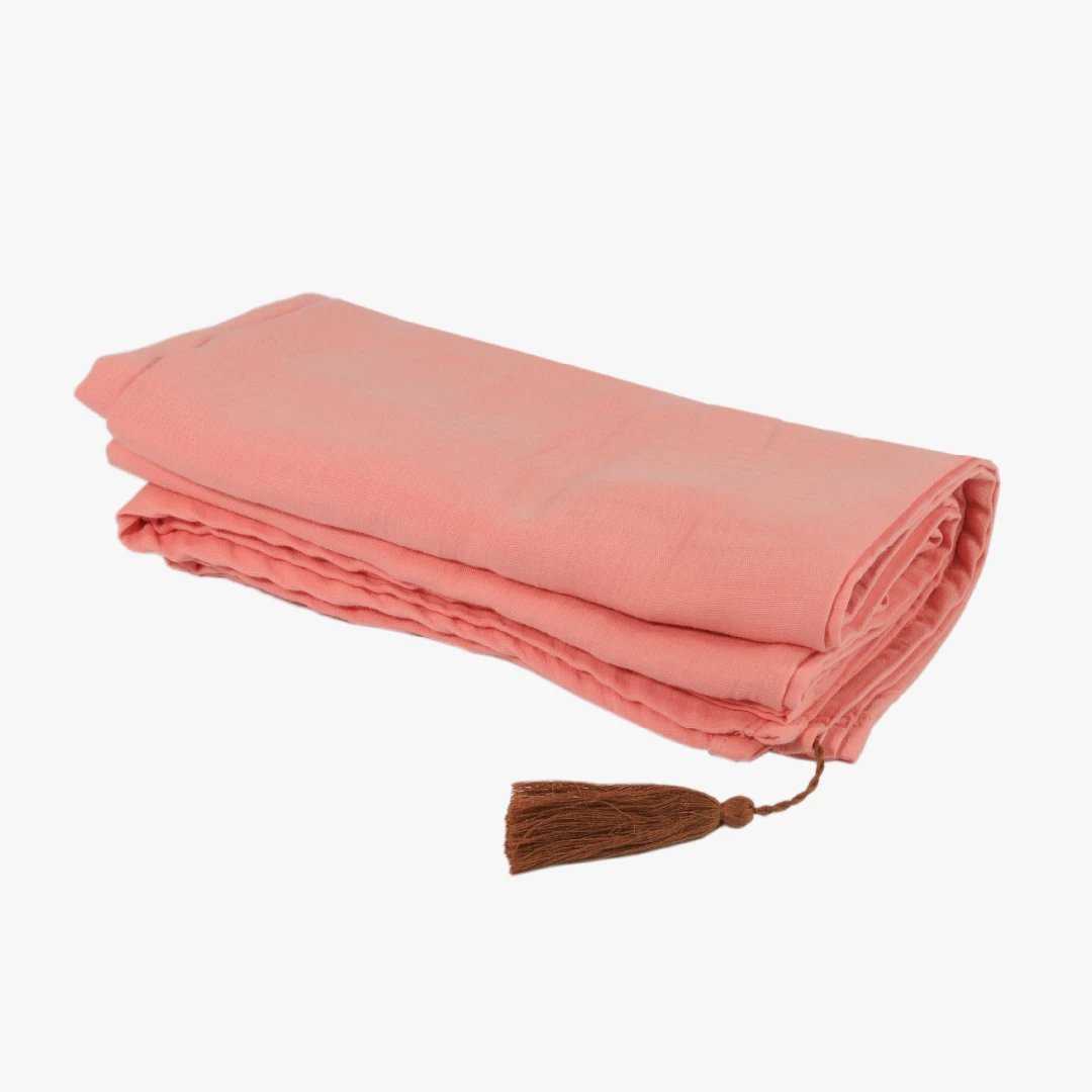 Babydecke Sanna, Musselin, koralle, 120x120 cm