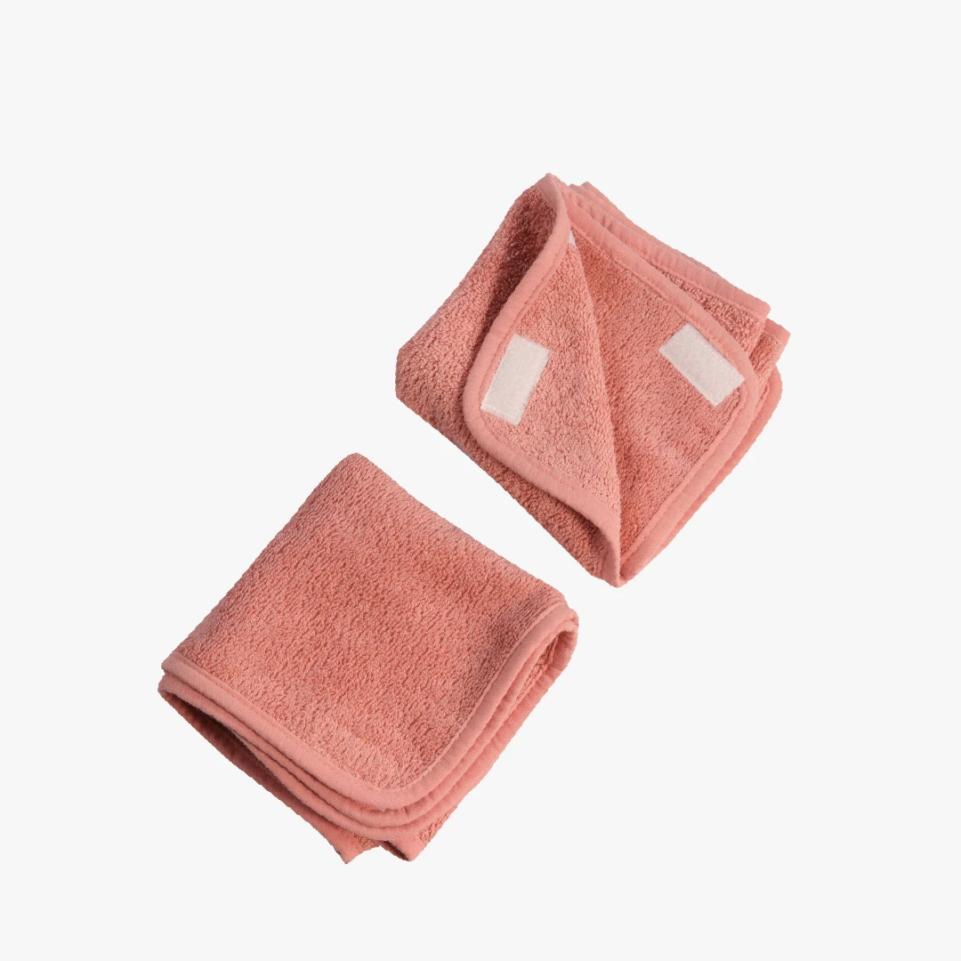 Ersatz-Frotteebezüge für Wickelbrettauflage Sanna, Klettverschluss, 2er-Set, koralle, 30x69cm