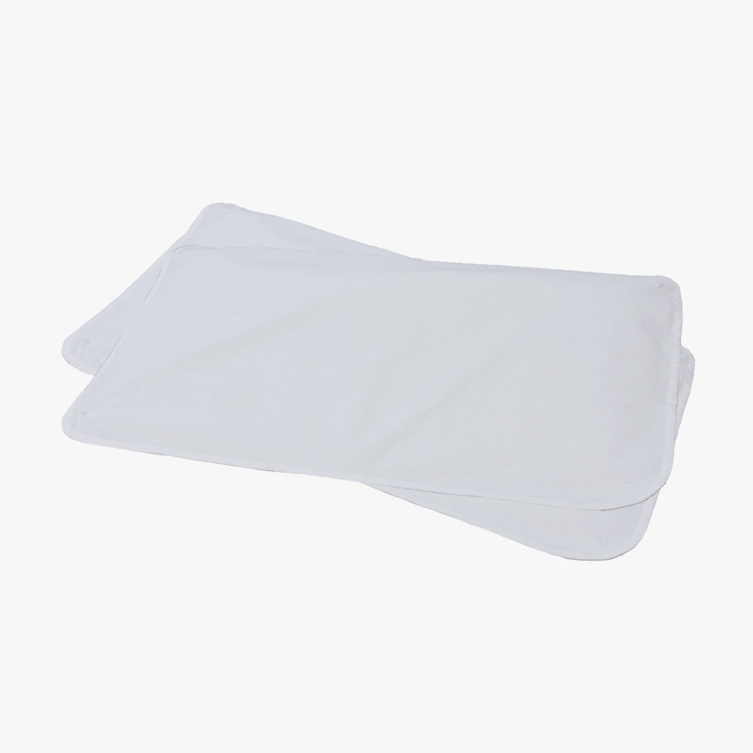 Ersatz-Frotteebezüge für Wickelbrettauflage Celine, Druckknöpfe, 2er-Set, weiß, 76x42cm