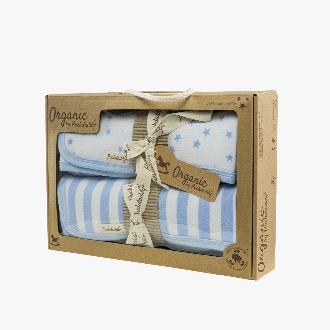 Organic Kuscheldecken-Set Juna, hellblau, 74x75 cm