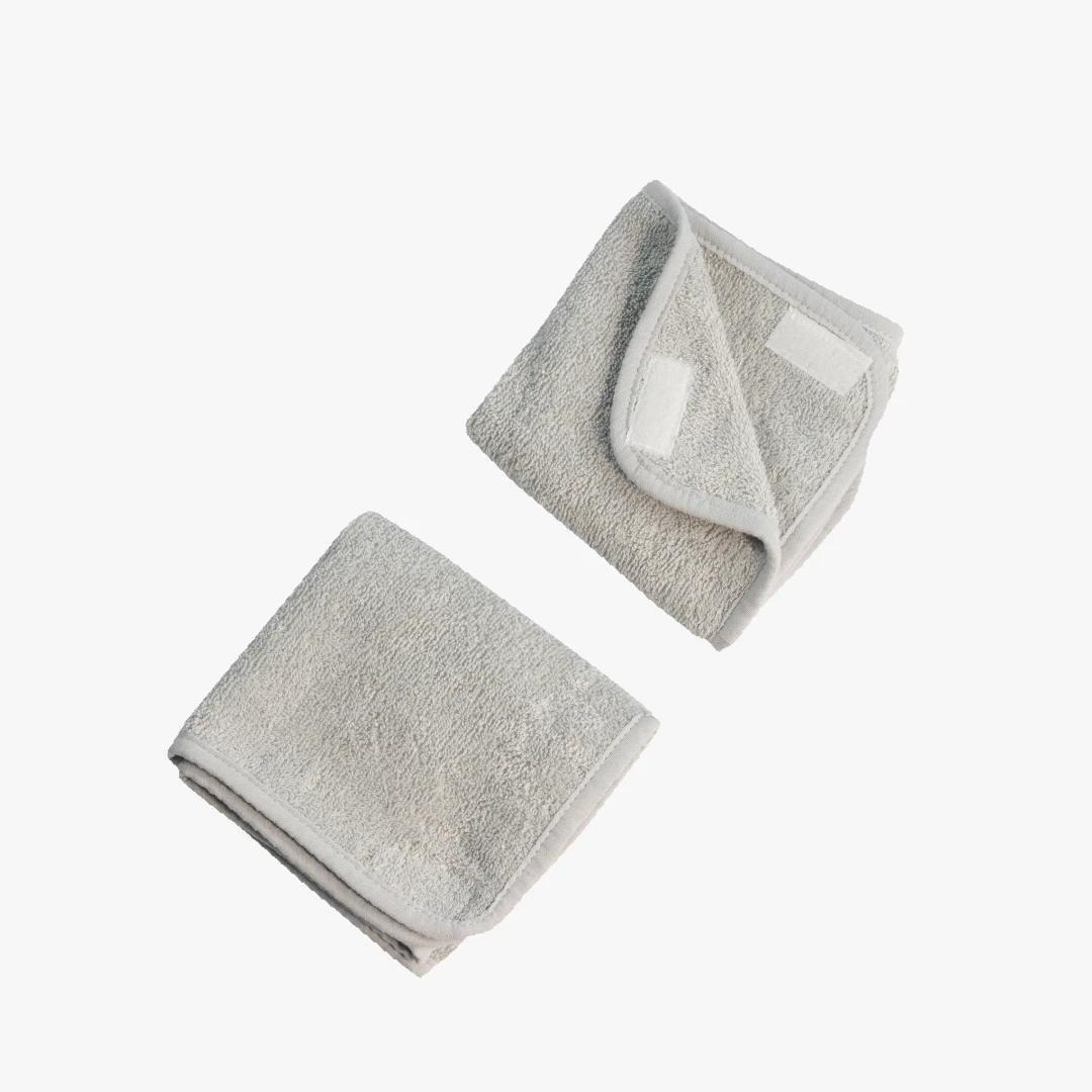 Ersatz-Frotteebezüge für Wickelbrettauflage Emma, Klettverschluss, 2er-Set, grau, 30x69cm