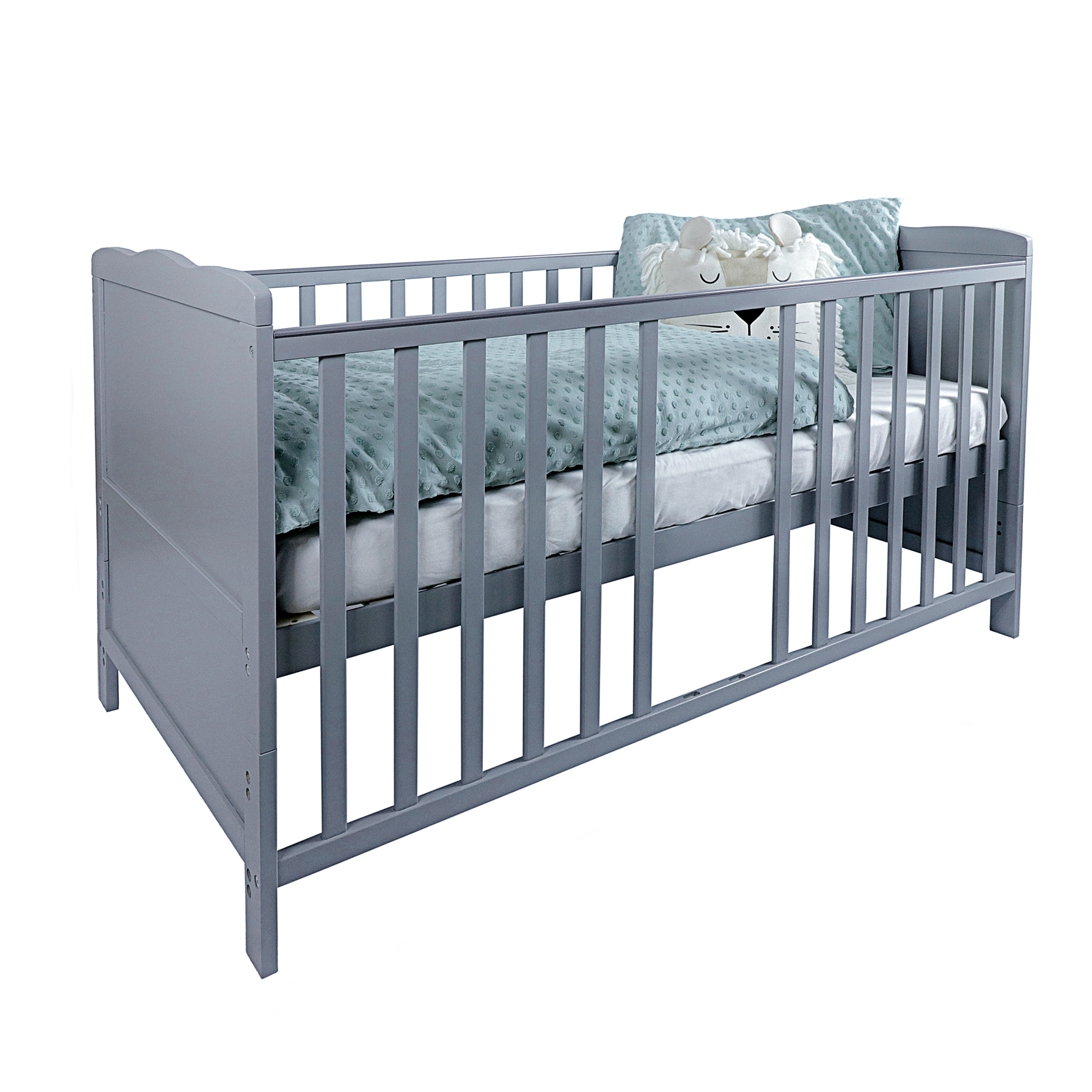 Babybett Nele 70x140, grau, umbaubar zum Kinderbett