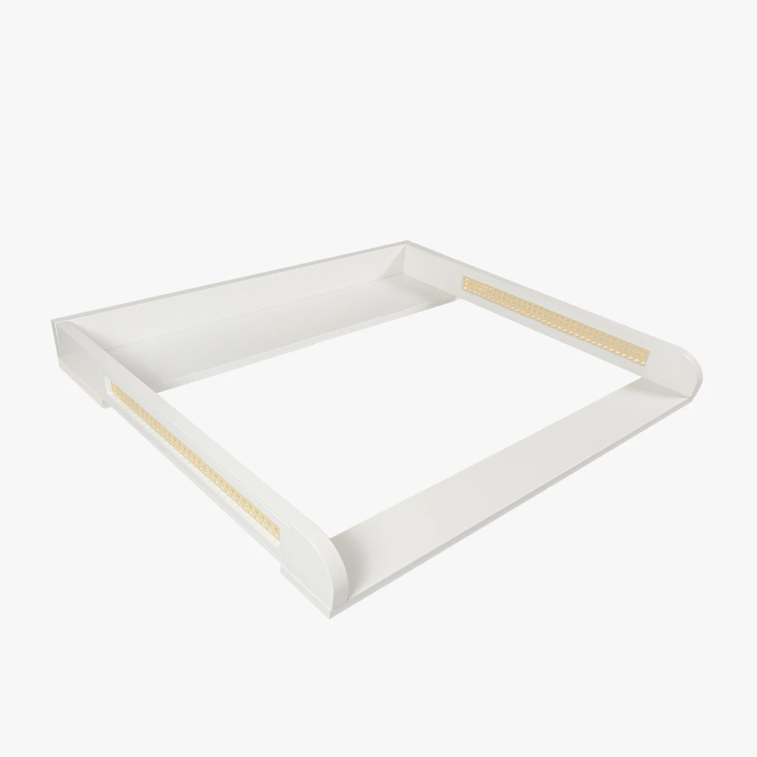 Wickelaufsatz für IKEA Hemnes/Songesand - Arne mit Rattan Geflecht, weiß