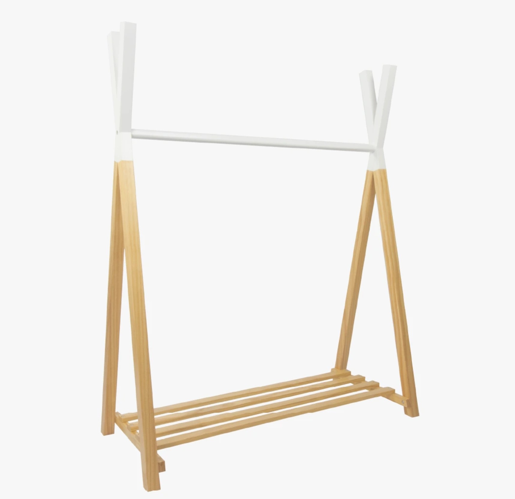 Kleiderständer Hugo für Kinder - mit Ablage, Holz/weiß, 115x142x50 cm stehend