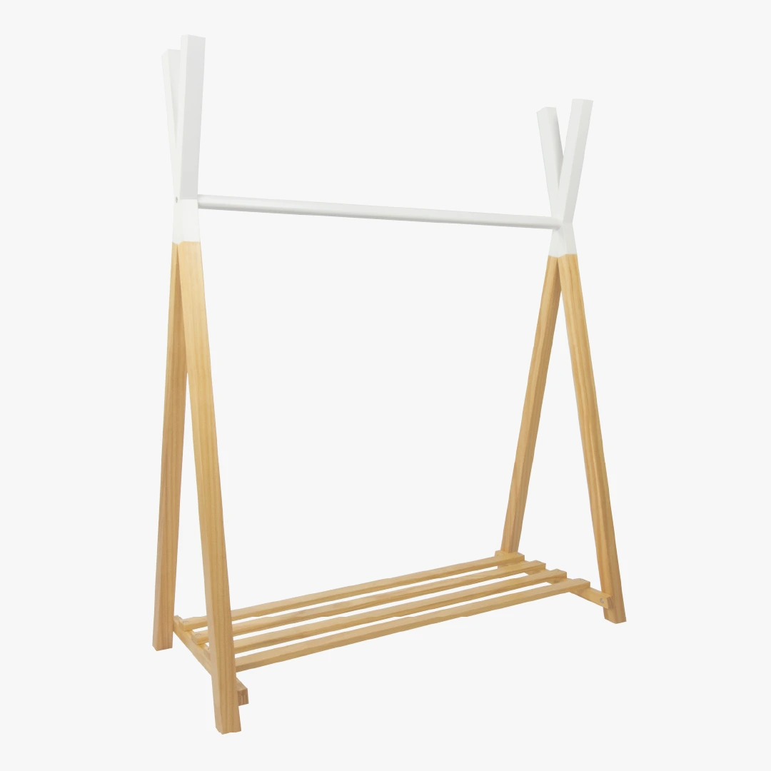 Ausstellungsstück: Kleiderstange Hugo, natur/weiß, 115x142x50 cm