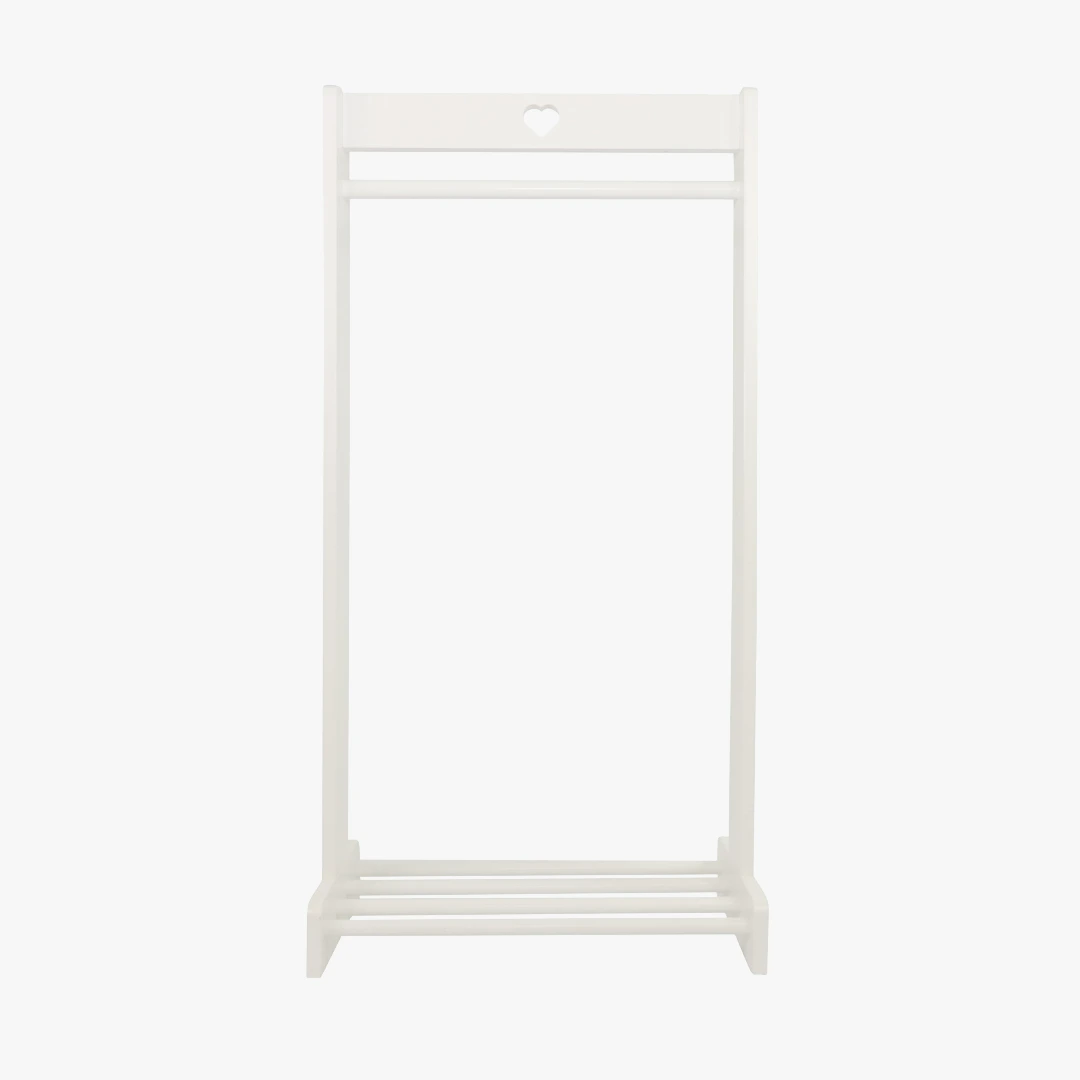 Kleiderständer Svetjé, Holz, weiß im Vintage Stil, 60x120x30 cm